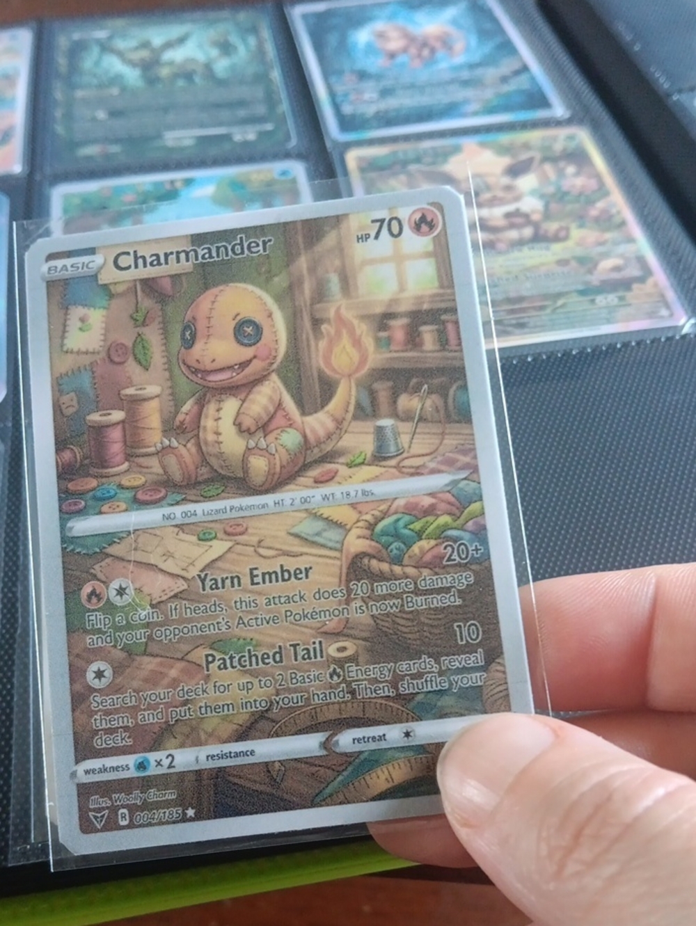 Pokemon Charmander Card  - Brown, Cream, Green